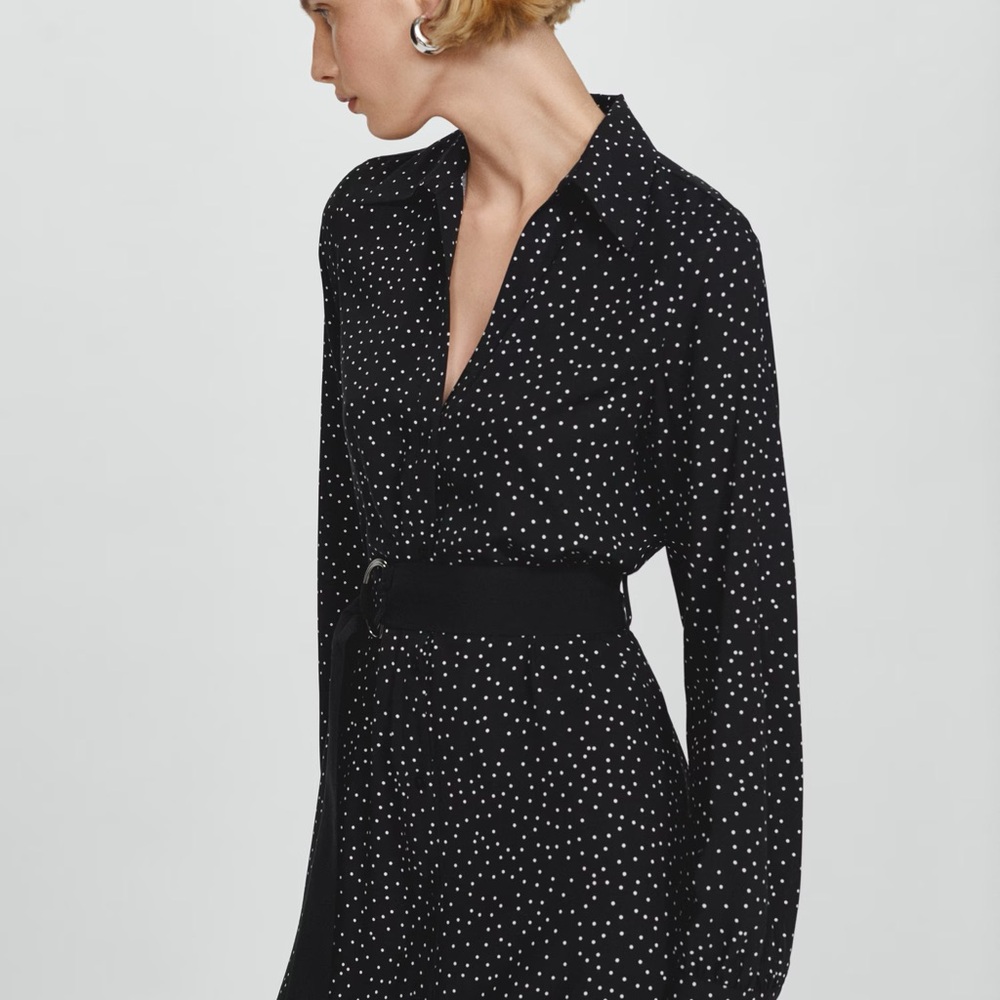 Polka dot shirt dress